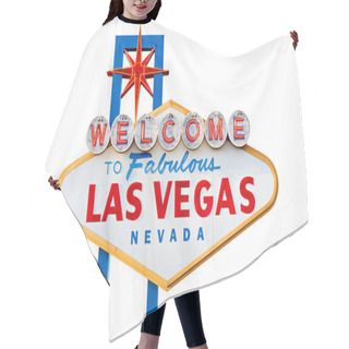 Personality  Las Vegas Sign Isolated On White Hair Cutting Cape