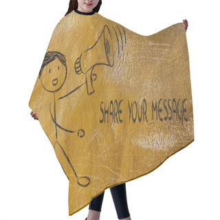 Personality  Funny Girl With Megaphone: Share Your Message Hair Cutting Cape
