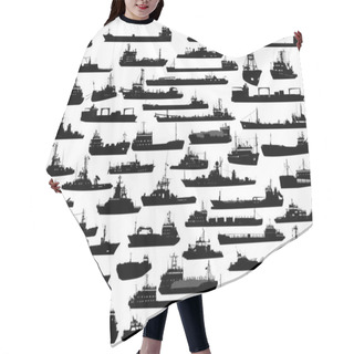 Personality  Vector Set Of 58 Silhouettes Of Sea Towboat And The Ships Hair Cutting Cape