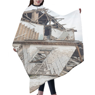 Personality  Ruins Of Old Destroyed Building. Country Scene Hair Cutting Cape