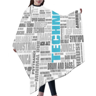 Personality  Electronic Techno Music Styles Word Cloud Bubble Tag Tree Vector Hair Cutting Cape