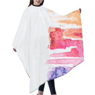 Personality  Abstract Background With Colorful Watercolor Strokes On White Paper Hair Cutting Cape