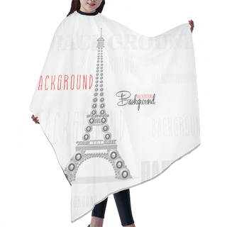Personality  White Eiffel Tower Made From Webcam. Vector Illustration Hair Cutting Cape