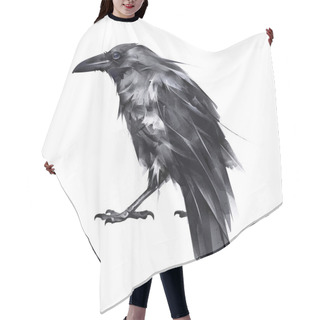Personality  Painted Proud Rsven Back On A White Background Hair Cutting Cape