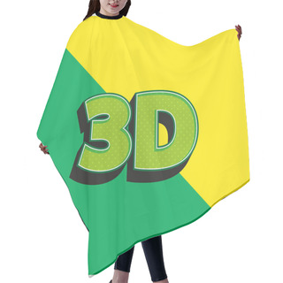 Personality  3D Text Green And Yellow Modern 3d Vector Icon Logo Hair Cutting Cape