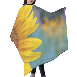 Personality  Closeup Shot Of A Beautiful Yellow Sunflower On A Blurred Background Hair Cutting Cape