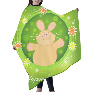Personality  Happy Easter Greeting Card. Vector Hair Cutting Cape