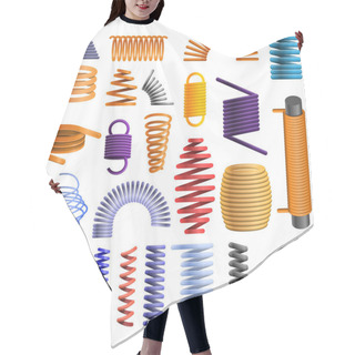 Personality  Coil Icon Set, Cartoon Style Hair Cutting Cape