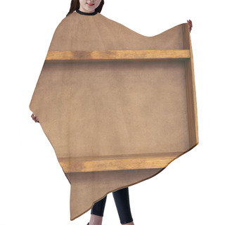 Personality  Close-up View Of Empty Wooden Shelves Background Hair Cutting Cape