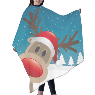 Personality  Reindeer Red Nose Santa Claus Hat Hair Cutting Cape