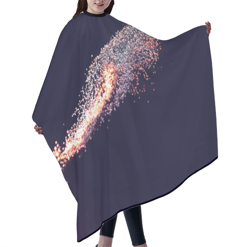 Personality  Shiny Fiber Optics On Dark Background, Looks Like Constellation In Space Hair Cutting Cape