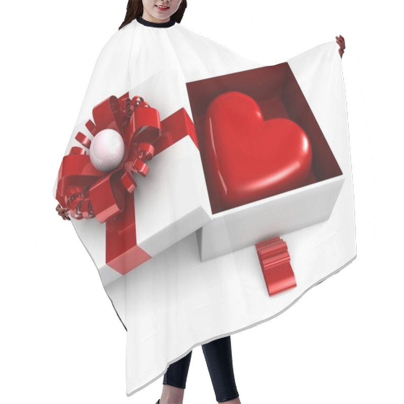 Personality  Gift Box And Heart. Hair Cutting Cape