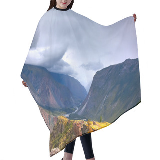 Personality  Altai Mountains. Beautiful Highland Landscape Hair Cutting Cape