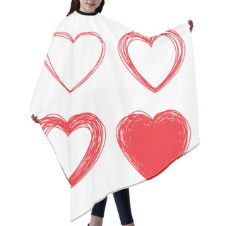 Personality  Set Of Hand Drawn Scribble Hearts Hair Cutting Cape