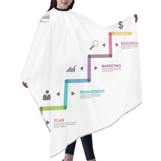 Personality  Infographics Business Stair Step Success Vector Design Template Hair Cutting Cape