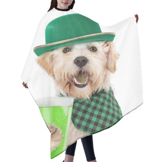 Personality  Irish Dog Wearing Derby Hat Drinking Green Beer To Celebrate Saint Patricks Day Hair Cutting Cape