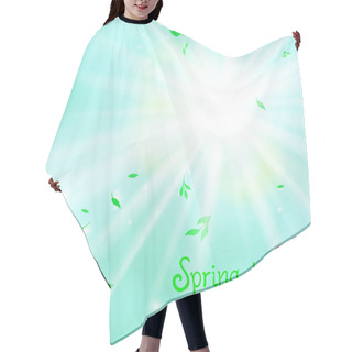 Personality  Spring Card Background With Sun And Leaves Hair Cutting Cape