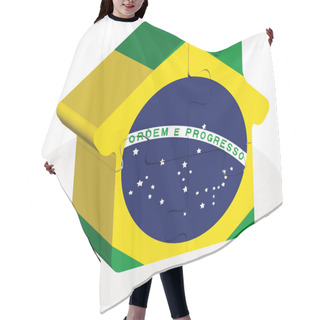Personality  House Home Icon With Brazil Flag In Puzzle Hair Cutting Cape