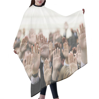 Personality  Crowd Of People Raising Hands Hair Cutting Cape
