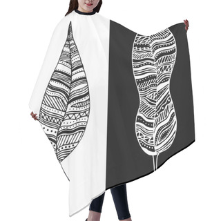 Personality  Abstract Black And White Feathers. Hair Cutting Cape