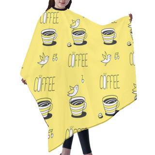 Personality  Love Coffee Seamless Pattern Hair Cutting Cape