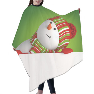 Personality  Snowman Banner. Christmas Greeting Hair Cutting Cape