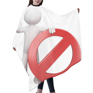 Personality  3D White . Forbidden Sign Hair Cutting Cape