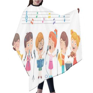 Personality  Funny Little Kids Performing Music Hair Cutting Cape