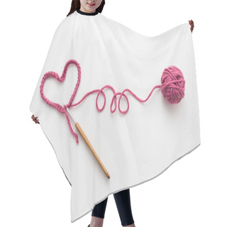 Personality  Love Crochet On White Hair Cutting Cape