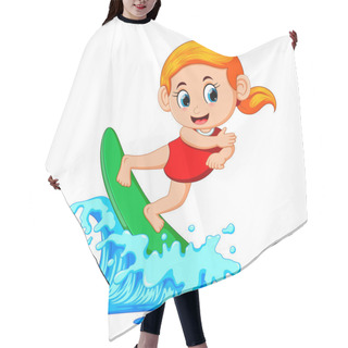 Personality  Surfer On Blue Ocean Hair Cutting Cape