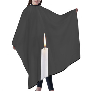 Personality  Burning Candle Isolated On Black Background Hair Cutting Cape