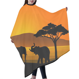 Personality  Africa Animal Silhouette Hair Cutting Cape