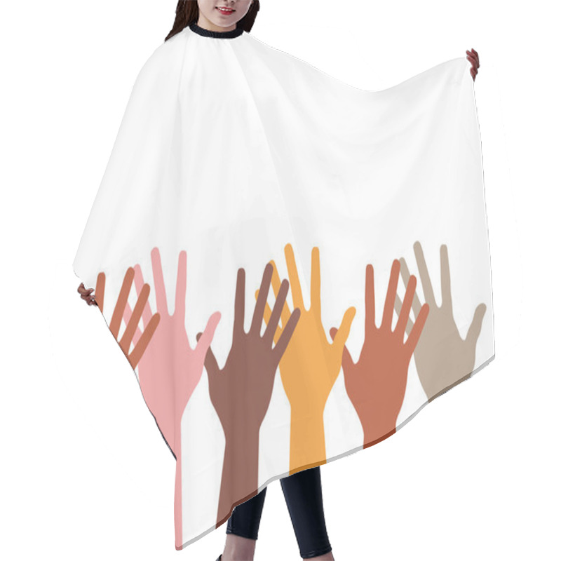 Personality  Colorful hands silhouette, vector hair cutting cape