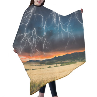 Personality  Storm In Wheat Land Hair Cutting Cape