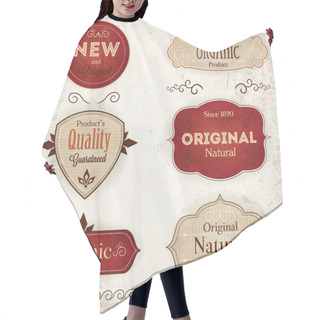 Personality  Set Of Vintage Labels Hair Cutting Cape