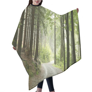 Personality  Forest Trail In The Misty Autumn Morning Hair Cutting Cape