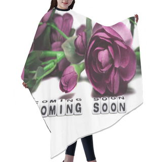Personality  Coming Soon With Pink Flowers Hair Cutting Cape