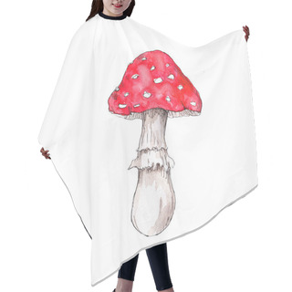 Personality  Watercolor Hand Drawn Artistic Colorful MUSHROOMS Fall  Season Vintage Isolated Icon Hair Cutting Cape