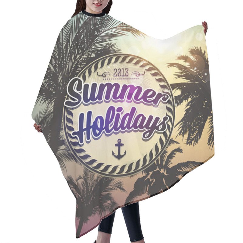 Personality  Summer holidays vector background. hair cutting cape