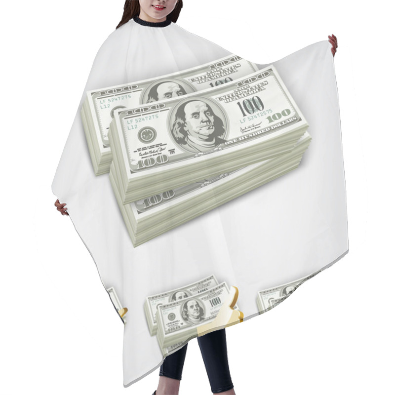 Personality  dollar bills in the package hair cutting cape