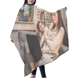 Personality  Woman Working At Home Hair Cutting Cape