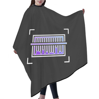 Personality  Barcode Blue Gradient Vector Icon Hair Cutting Cape