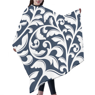 Personality  Ornamental White Floral Seamless Pattern Hair Cutting Cape