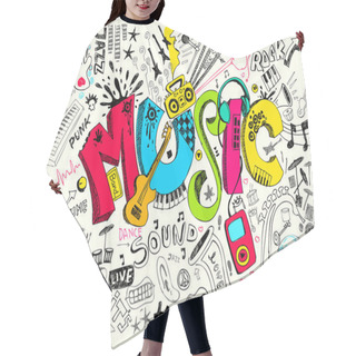 Personality  Music Doodle Hair Cutting Cape