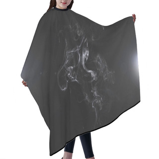 Personality  White Smoke And Two Glowing Lights On Abstract Black Background Hair Cutting Cape