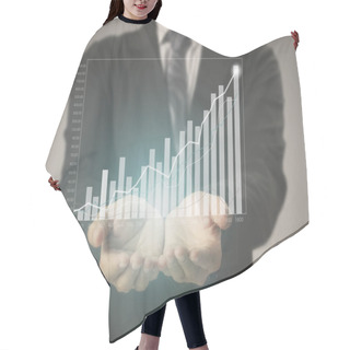 Personality  Businessman With Financial Symbols Coming From Hand Hair Cutting Cape