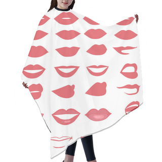 Personality  Vector Lips And Mouth,  Silhouette Hair Cutting Cape