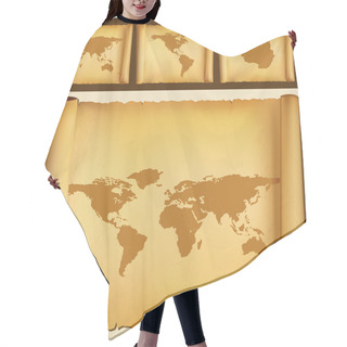 Personality  Old Map Of The World Hair Cutting Cape