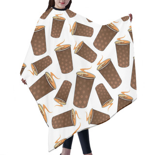 Personality  Seamless Takeaway Coffee Paper Cups Pattern Hair Cutting Cape