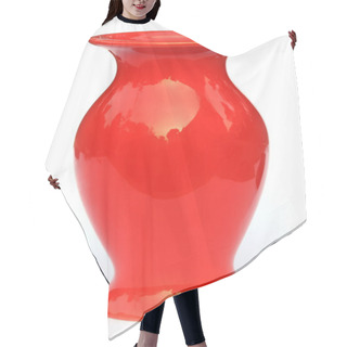 Personality  Red Flower Vase Hair Cutting Cape